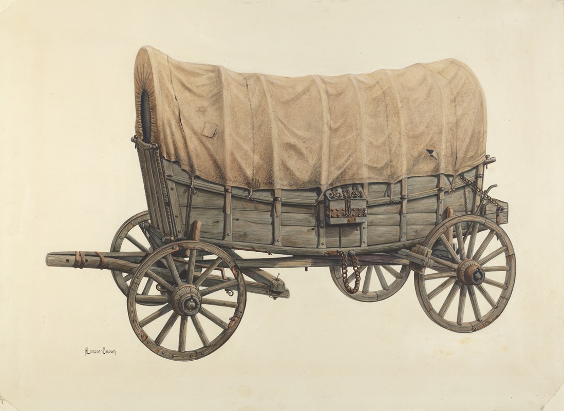 Conestoga Wagon by H. Langden Brown Artvee