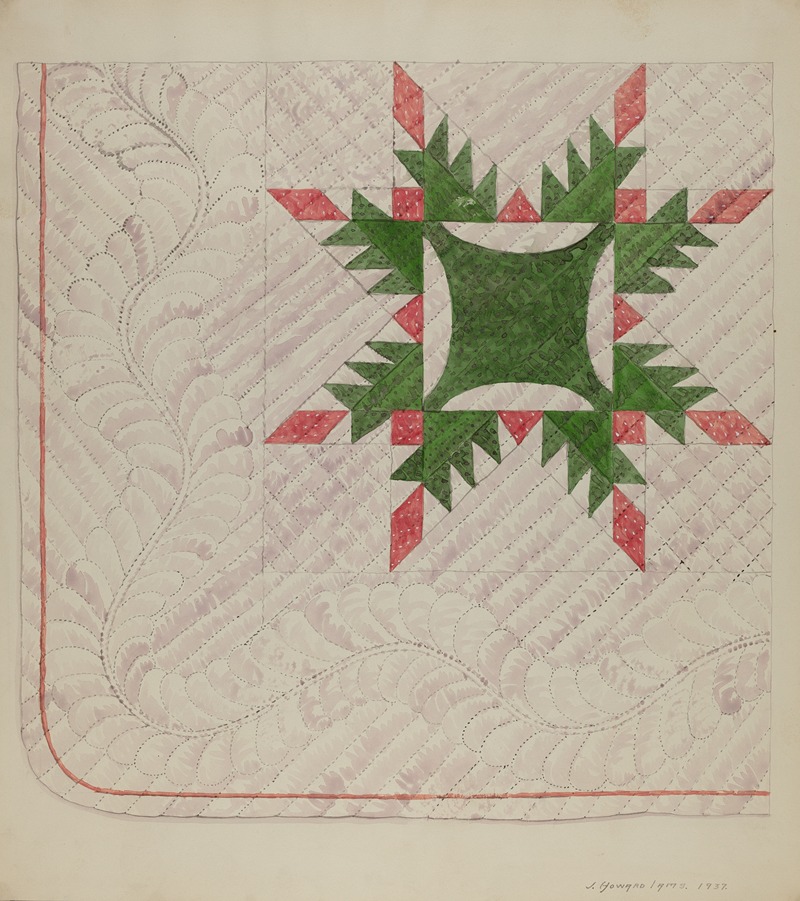 Quilt by J. Howard Iams Artvee