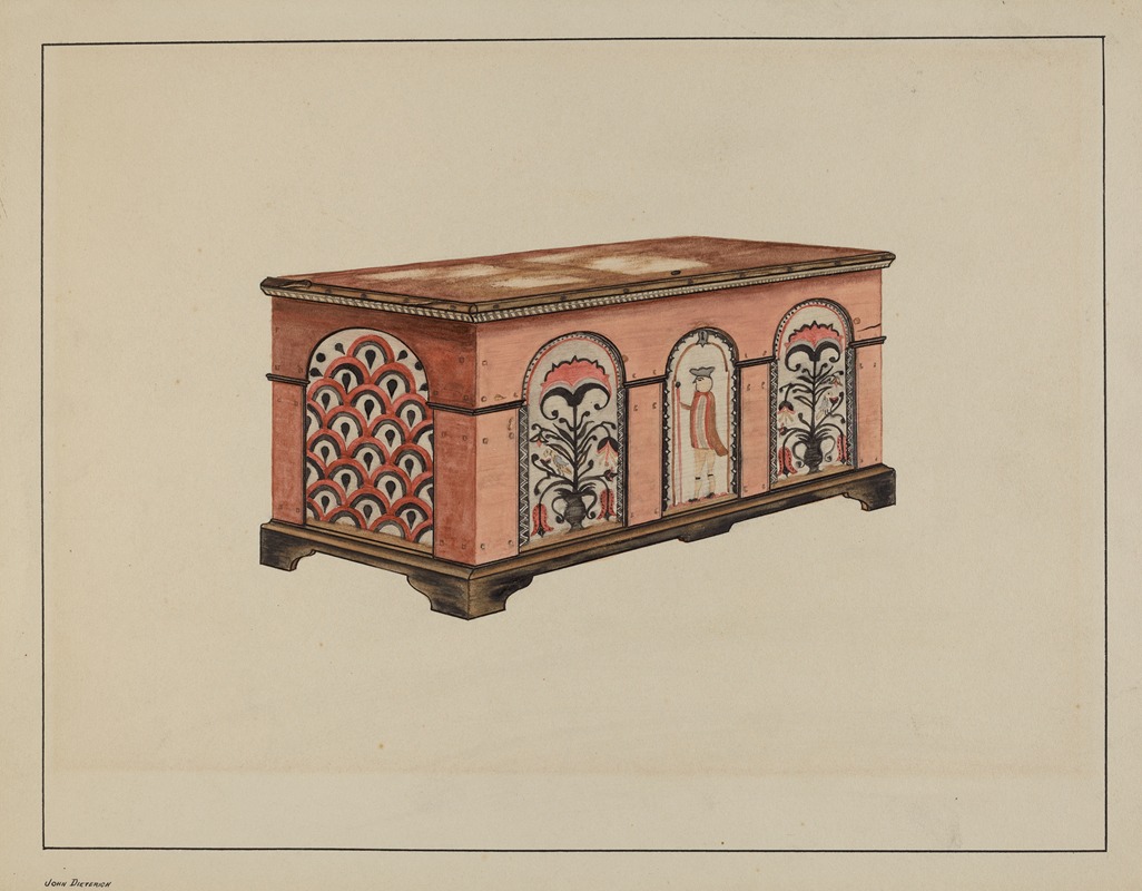 Pa. German Dower Chest by John Dieterich Artvee