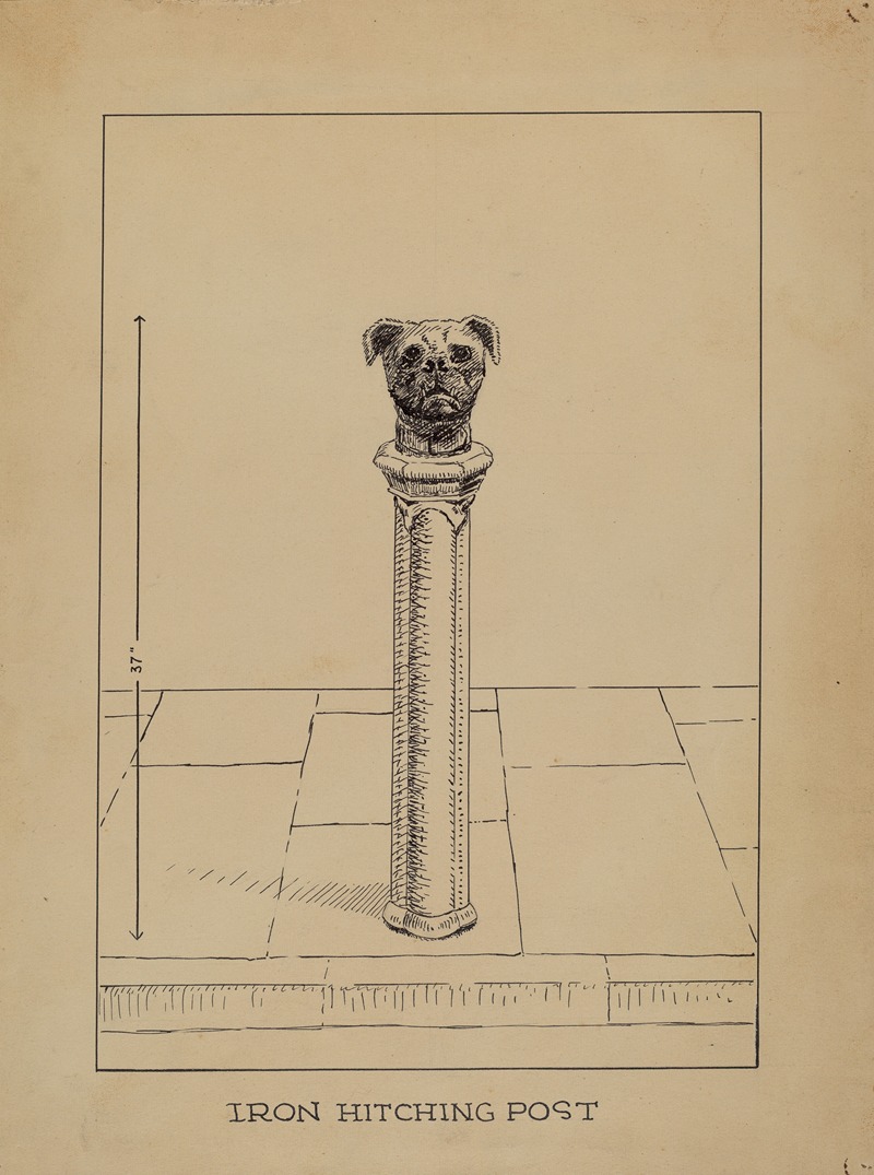 Cast Iron Hitching Post by Lucien Verbeke Artvee