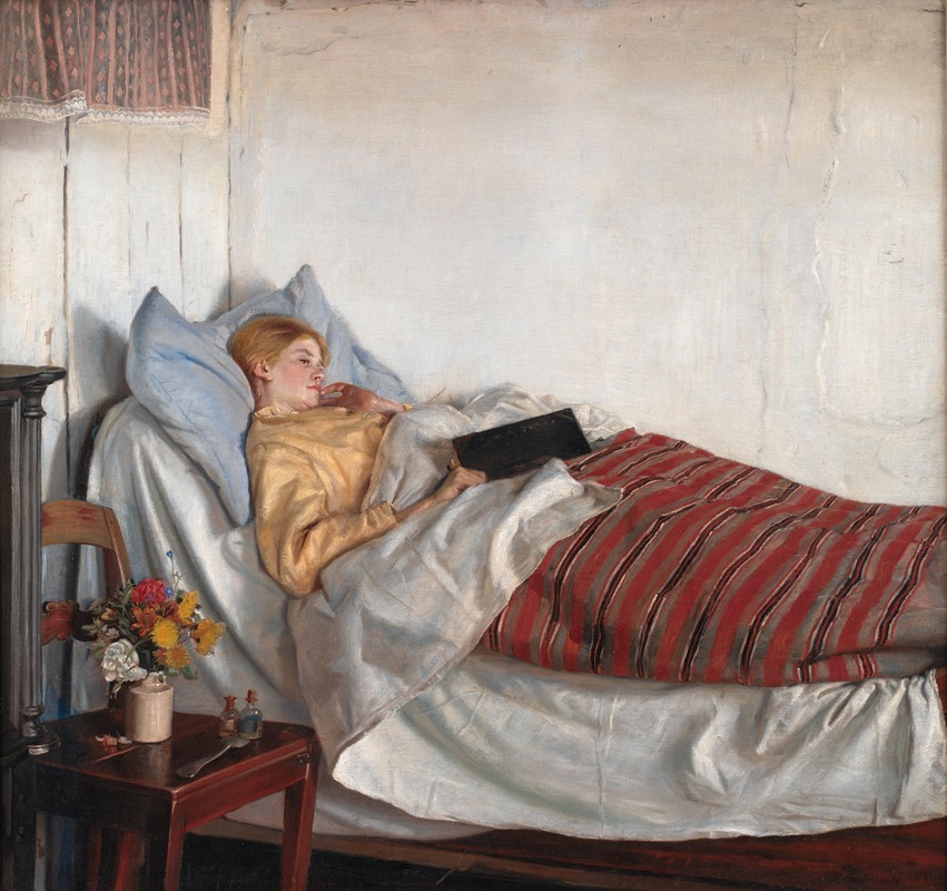 The Sick Girl by Michael Ancher Artvee
