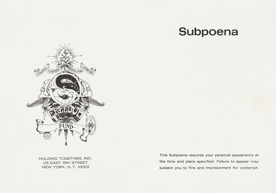 Subpoena by Anonymous Artvee