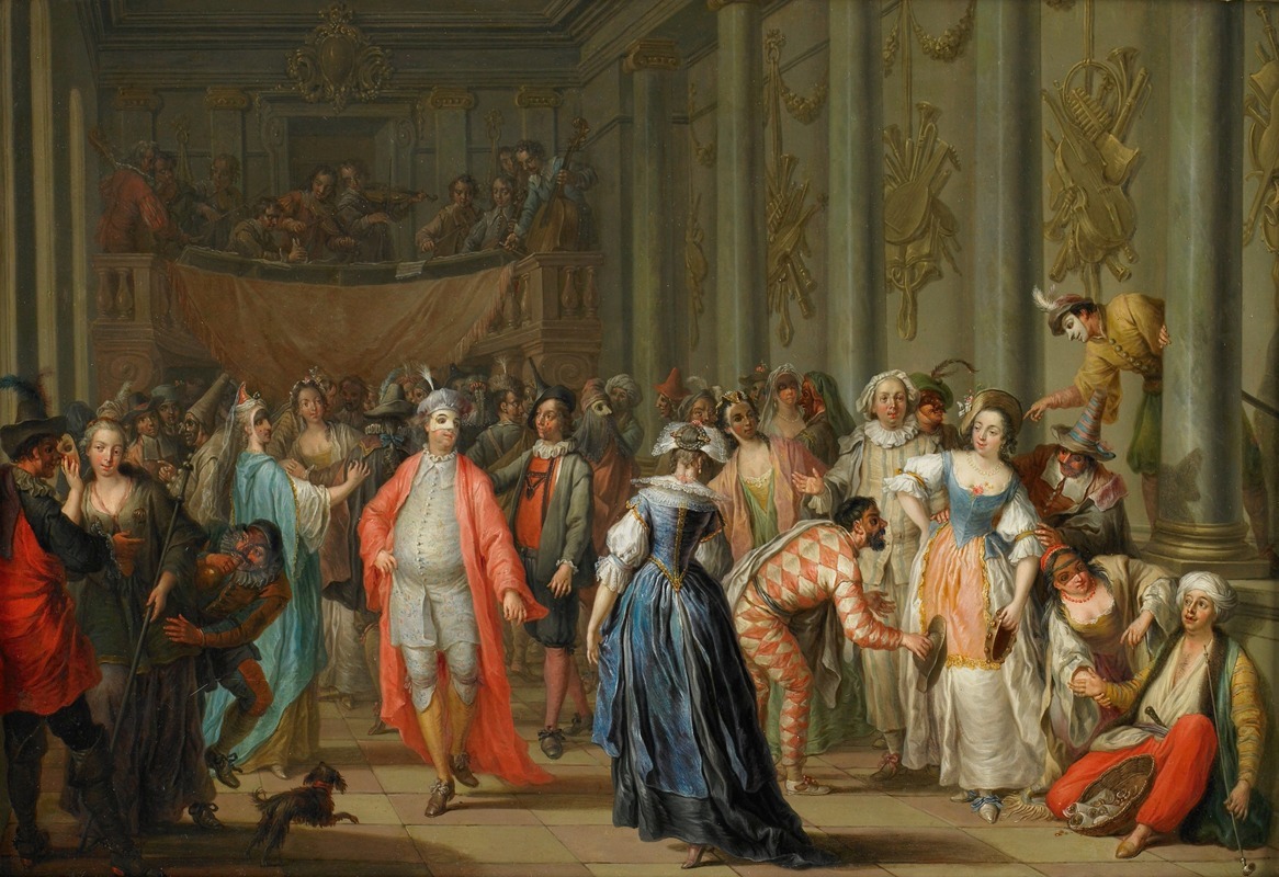 Masquerade Ball (Masked Ball at Venice) by Franz Christoph Janneck Artvee