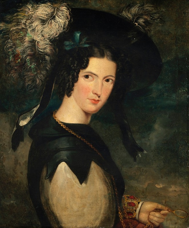 Portrait of Mrs John O' Keefe, Wife of the Artist by John O'Keeffe I Artvee