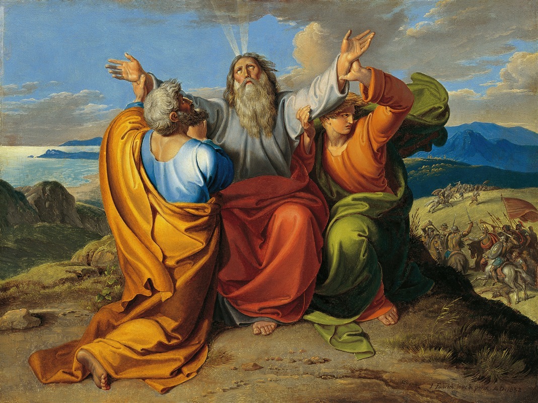 The praying Moses with Aaron and Hur on the mountain Horeb by Joseph