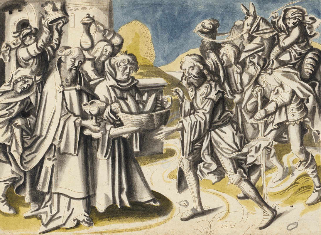 The meeting of Abraham and Melchizedek by of Hans Holbein the