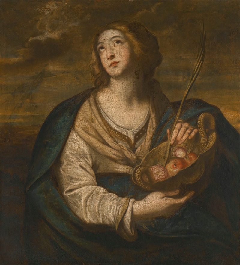 Saint Dorothy With A Basket Of Fruits And Flowers And A Palm by Niccolò
