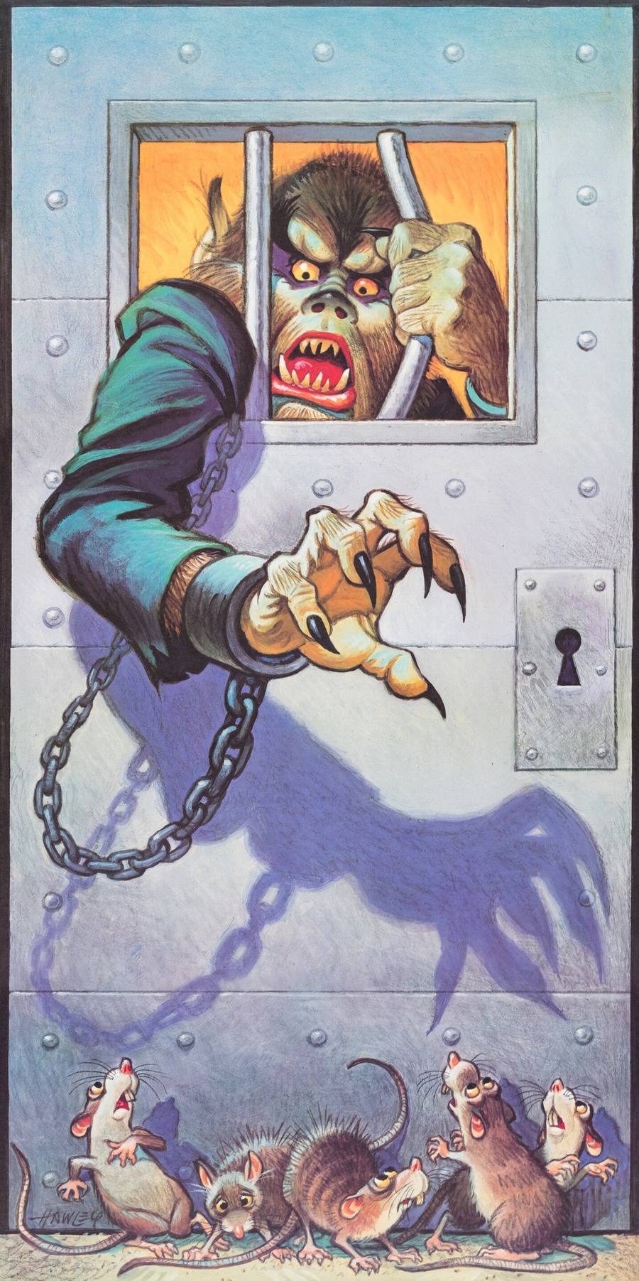 Werewolf Halloween Door Poster by Pete Hawley Artvee