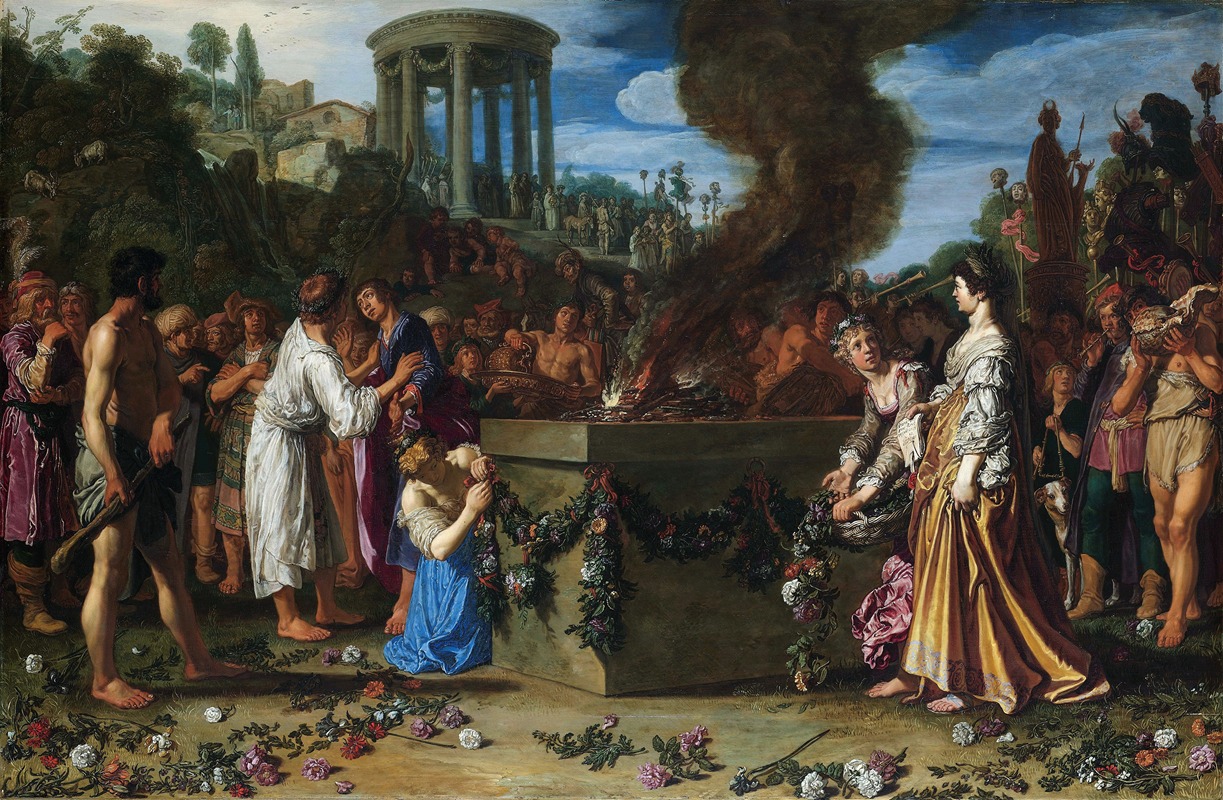Orestes and Pylades Disputing At The Altar by Pieter Lastman Artvee