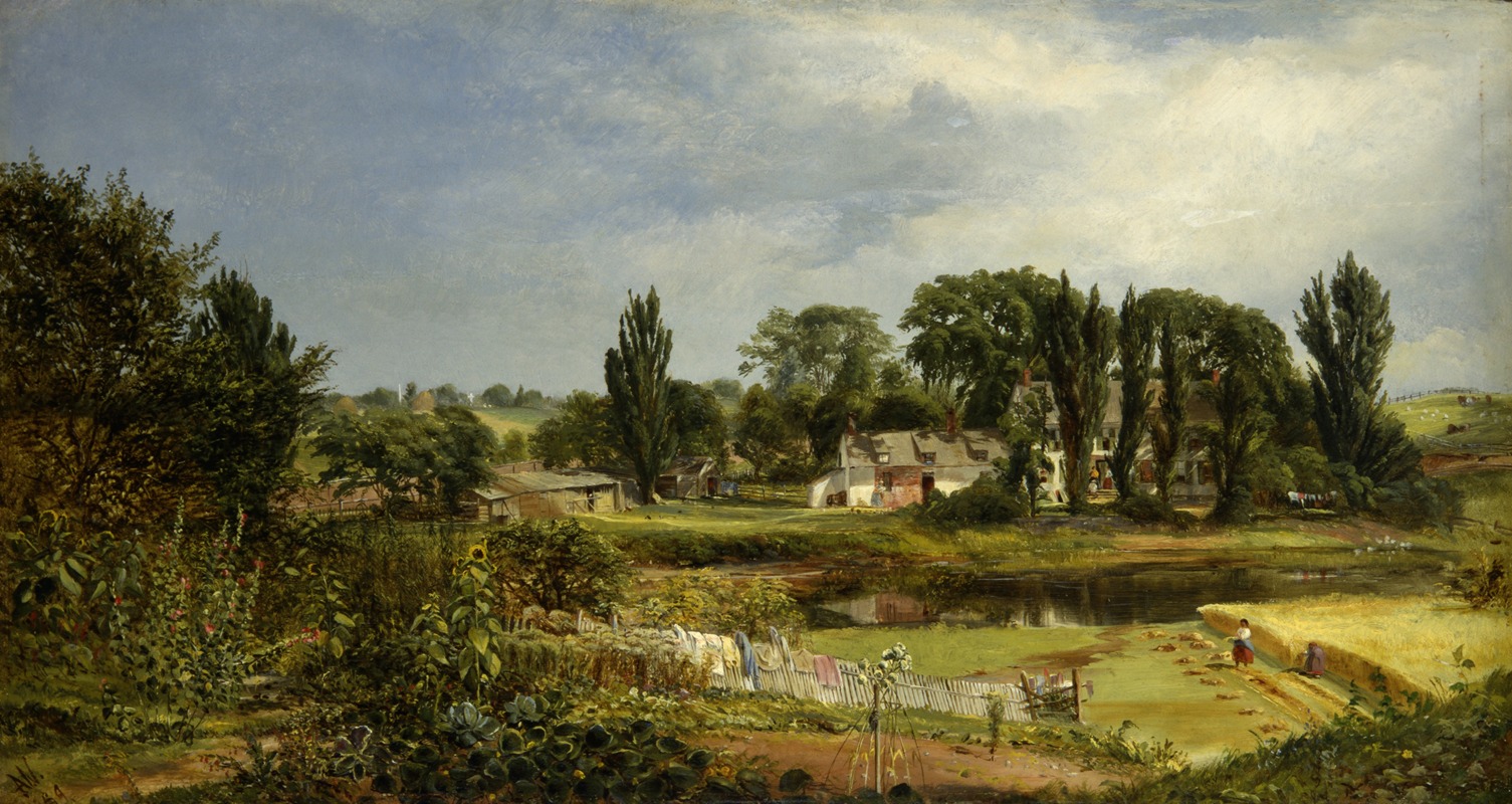 Long Island Homestead, Study From Nature by Andrew W. Warren Artvee