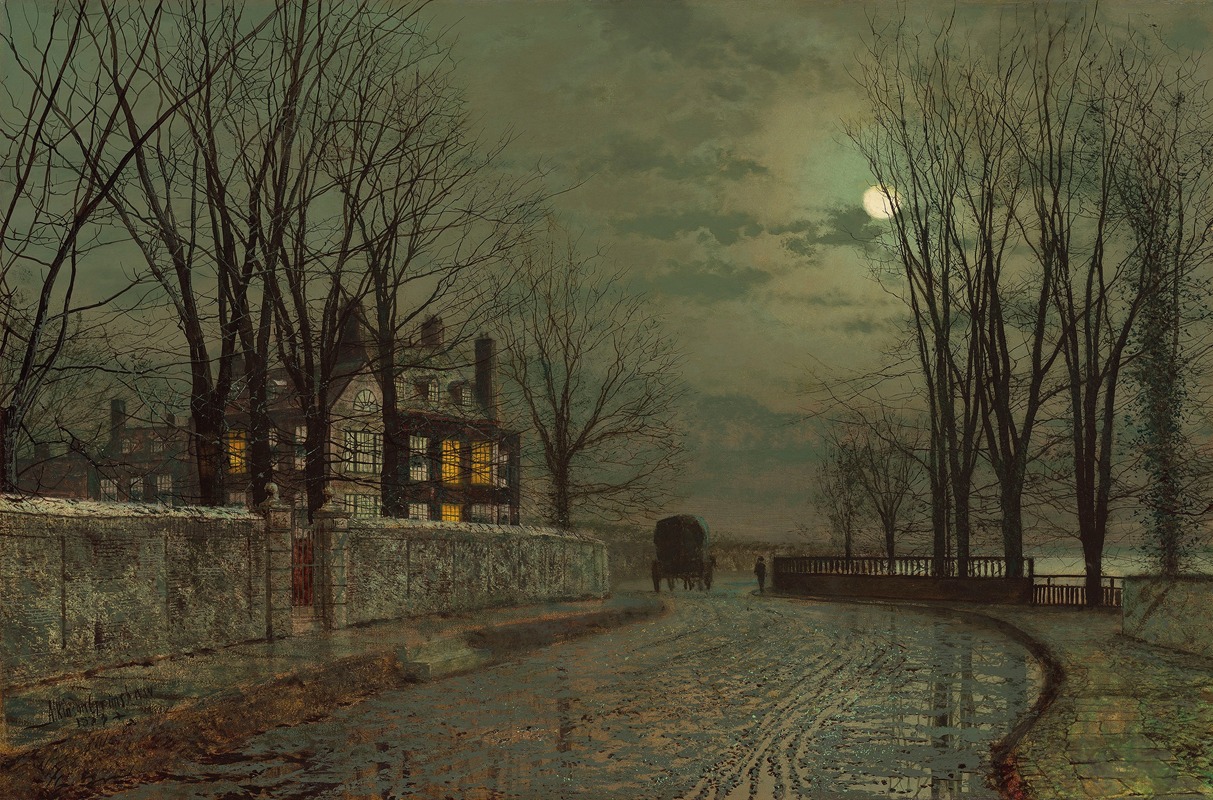 The Turn of the Road by John Atkinson Grimshaw Artvee