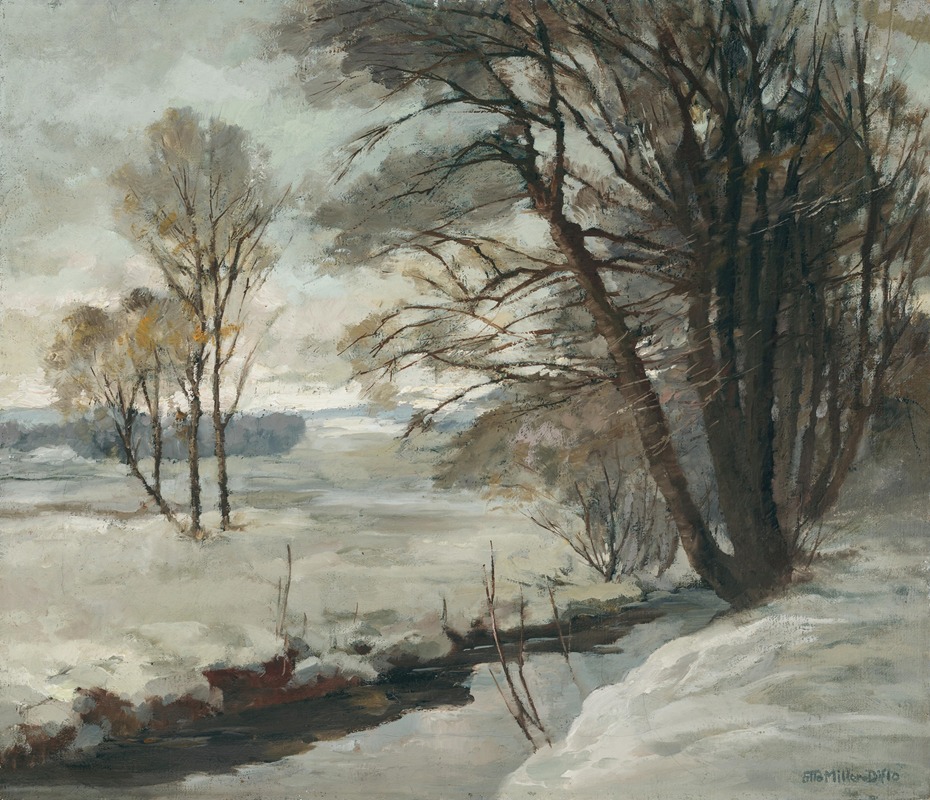 Winterlandschaft by Otto MillerDiflo Artvee