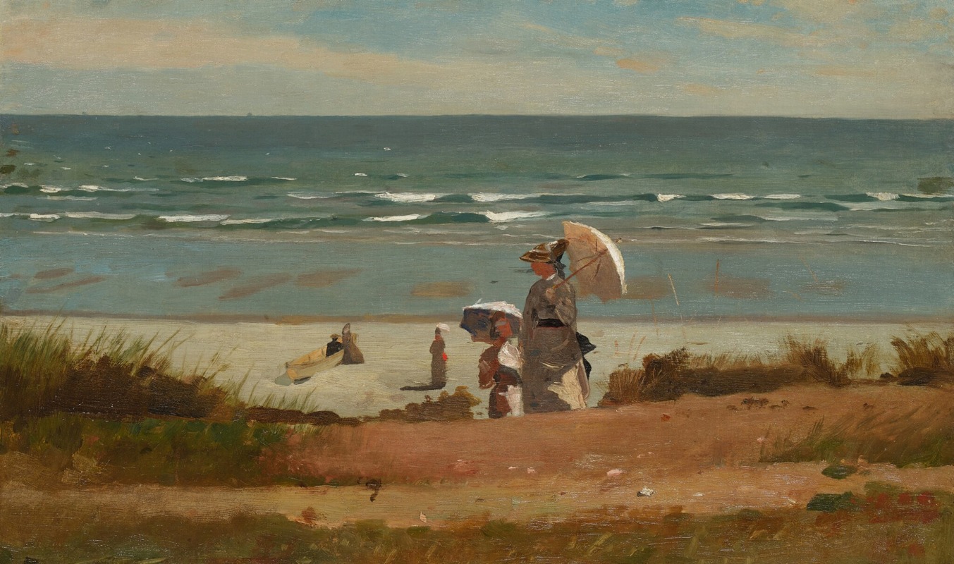 On the Beach at Marshfield by Winslow Homer Artvee