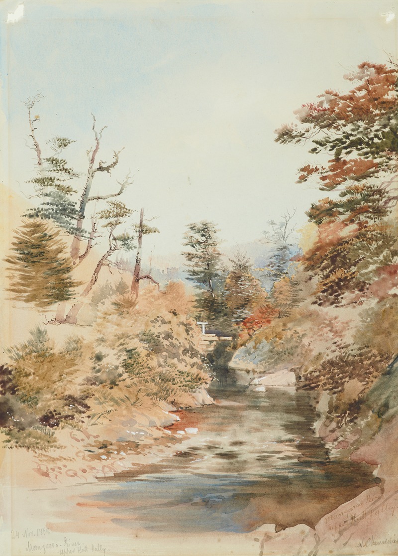 Mangaroa River, Upper Hutt Valley by Nicholas Chevalier Artvee