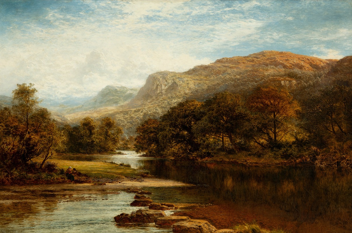 A Welsh valley, near BetwsyCoed by Benjamin Williams Leader Artvee
