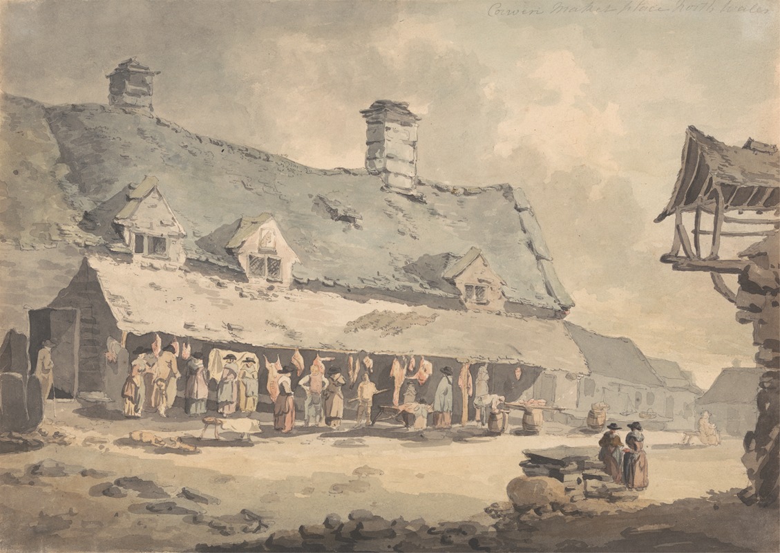 Corwen Marketplace, North Wales by Edward Dayes Artvee
