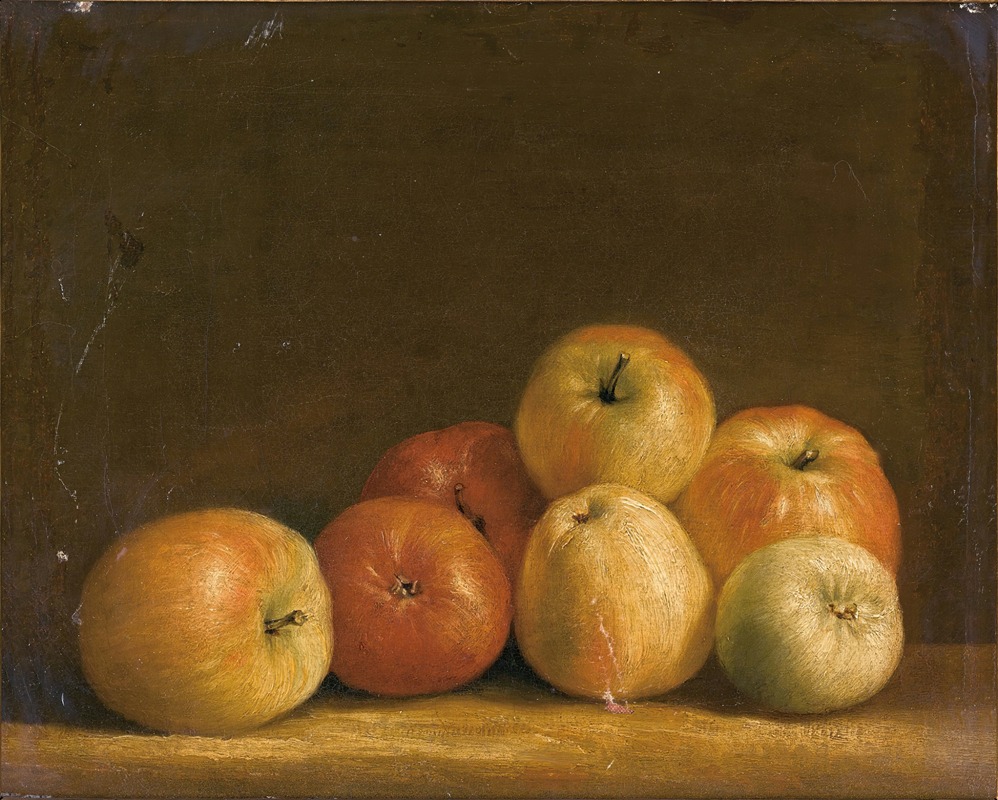 Still life of apples by Continental School Artvee