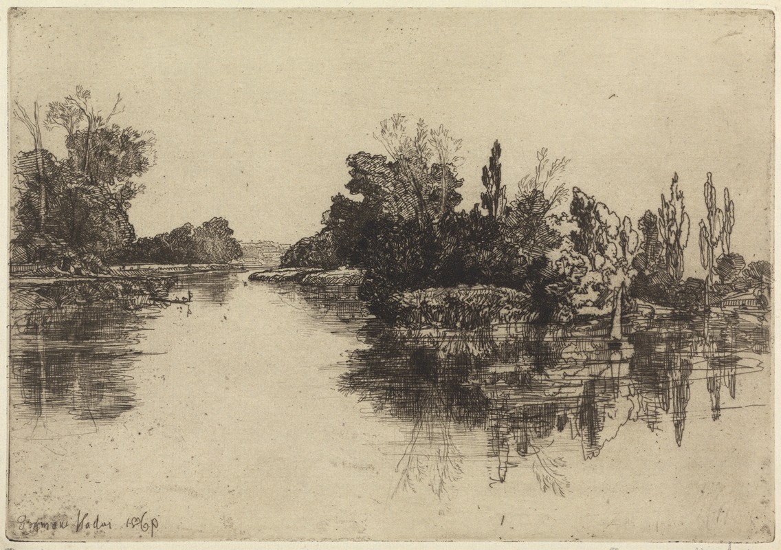 The Island Opposite Boyle's Farm by Francis Seymour Haden Artvee