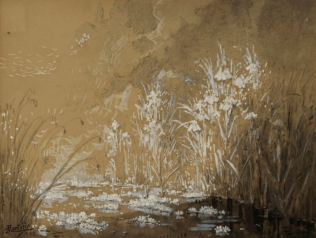 Étang fleuri, étude pour 'L'Étang aux nénuphars et libellules' by