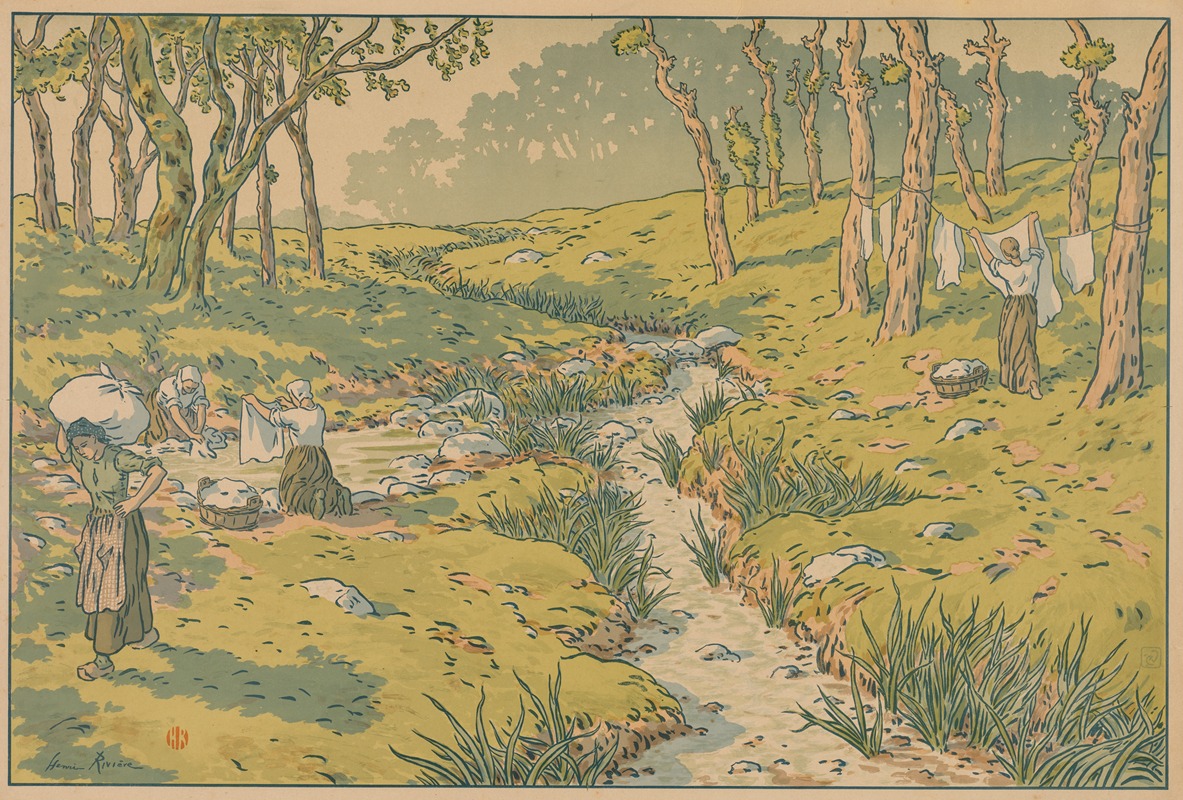 Aspects of Nature; The Stream by Henri Rivière Artvee
