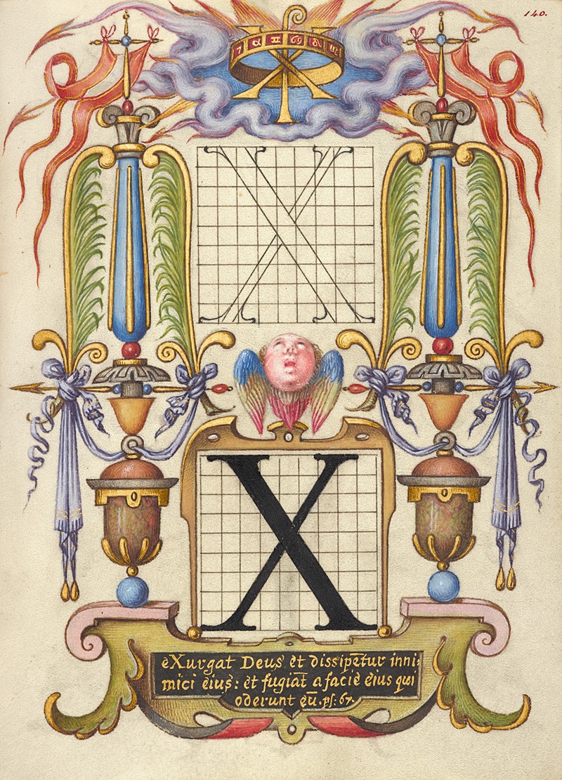 Guide for Constructing the Letter X by Joris Hoefnagel Artvee