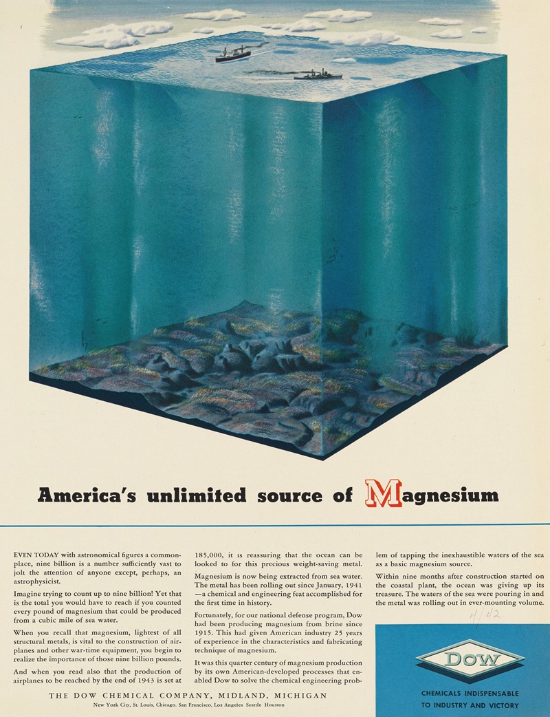 America's Unlimited Source of Magnesium by Dow Chemical Company Artvee