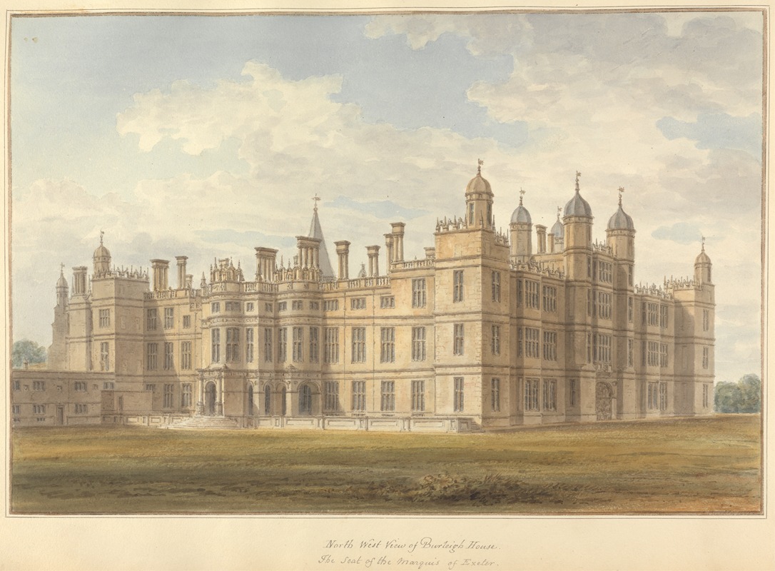 North West view of Burleigh House The Seat of the Marquis of Exeter by