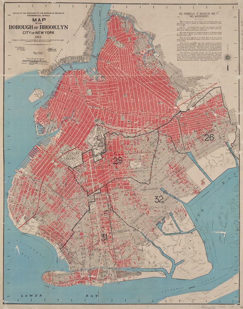 Map of the borough of Brooklyn, City of New York, 1912 by Topographical