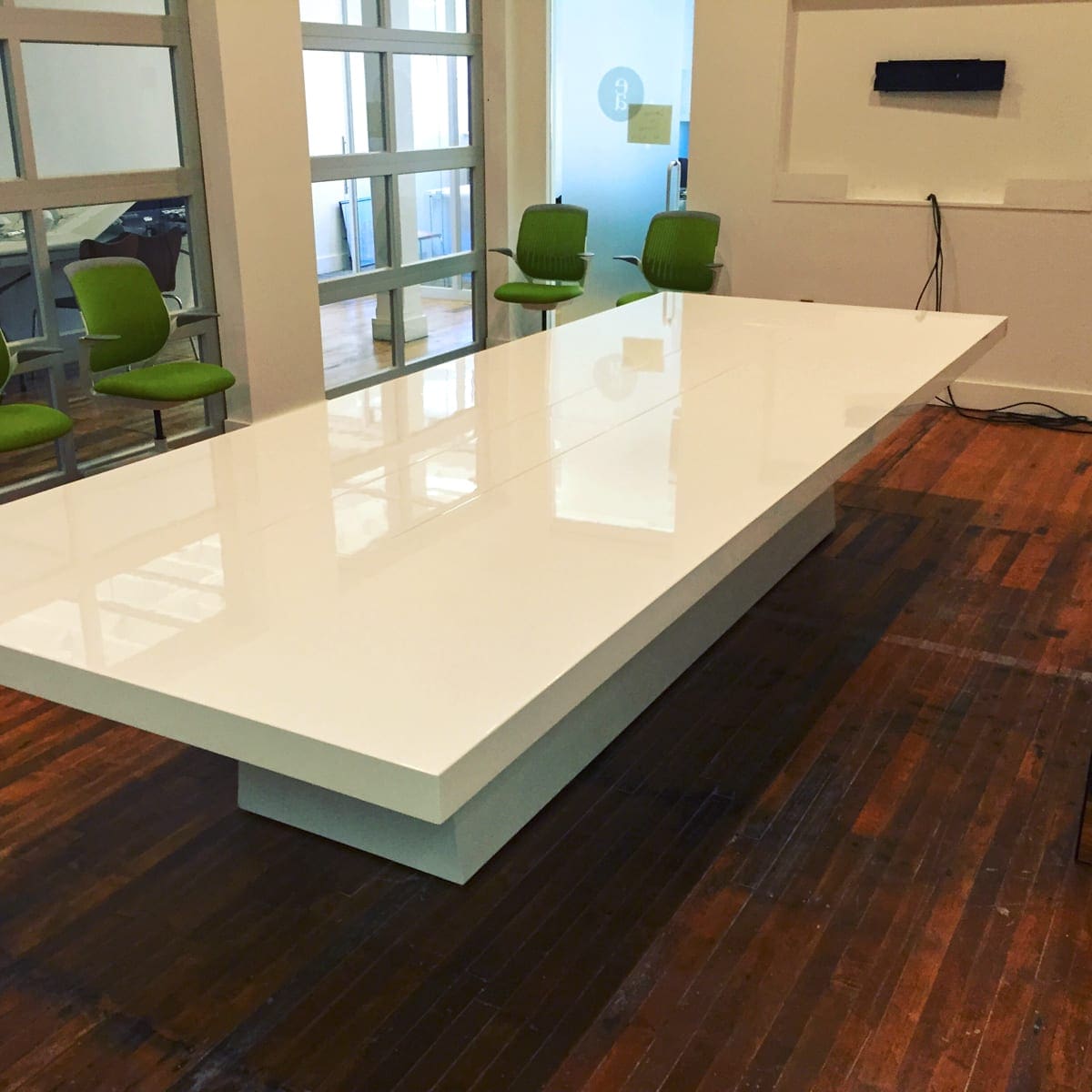 Sleek White Conference Table MDM Design Studio