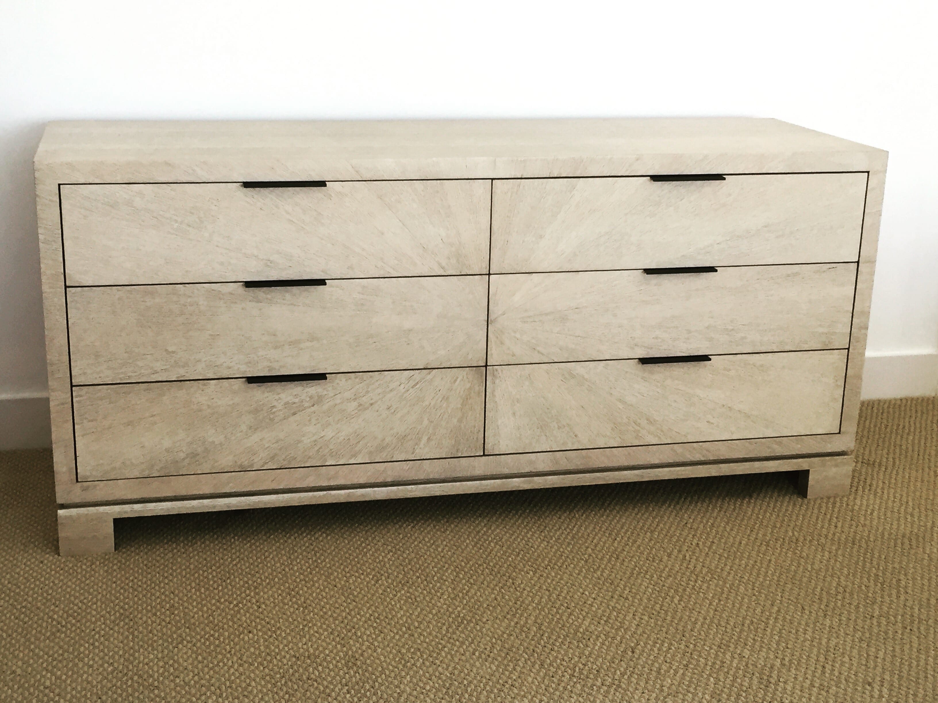 White oak sunburst credenza MDM Design Studio