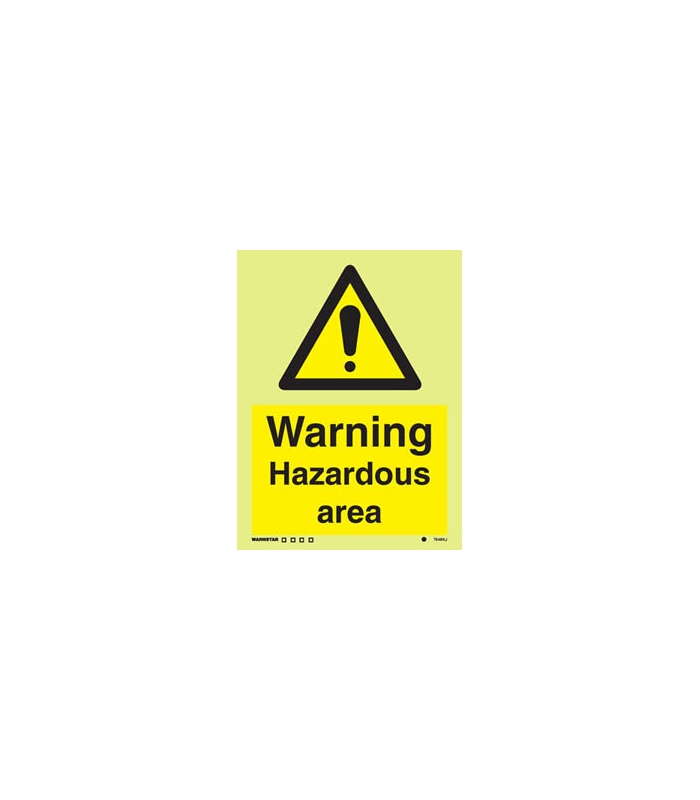 Hazard Signs (White, rigid PVC) Warning Hazardous area (7549KJWR)