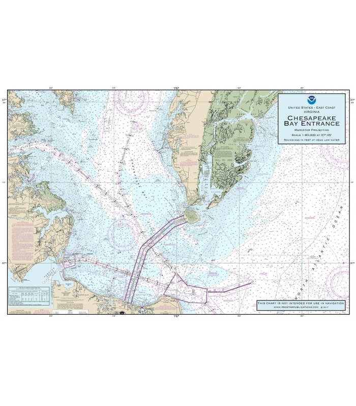 11x17" Waterproof Placemat, NOS Chart 12221 (Chesapeake Bay Entrance)