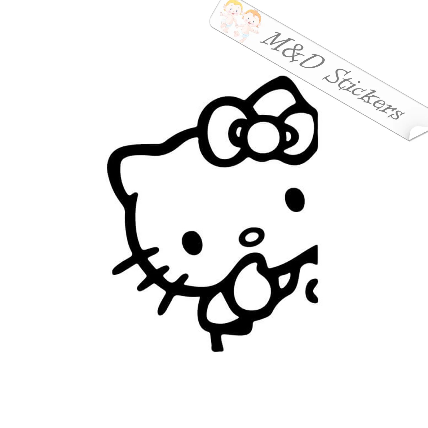 2x Peaking Hello Kitty Vinyl Decal Sticker Different colors & size for