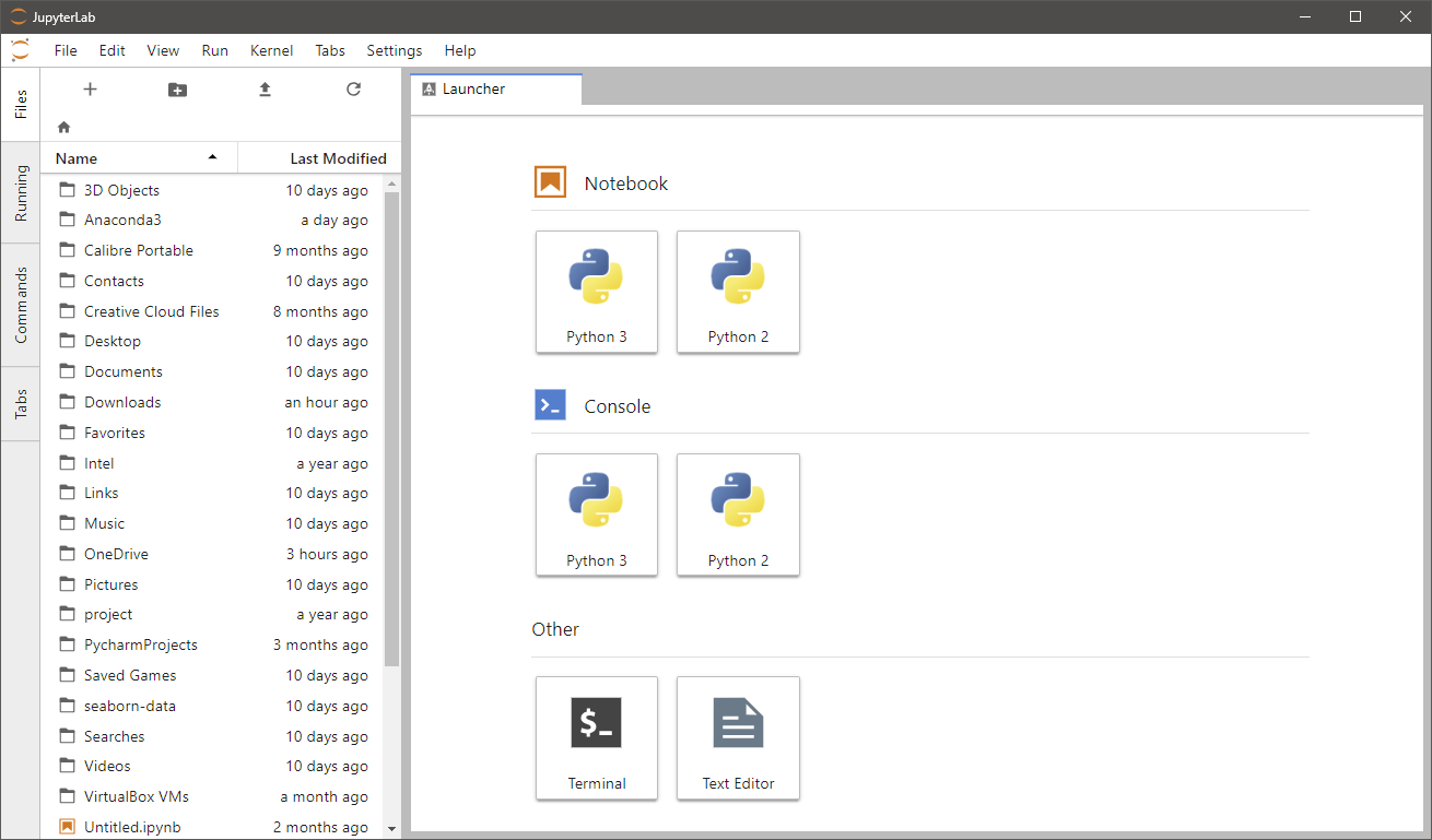 Running Jupyter Lab in application mode Consider Python