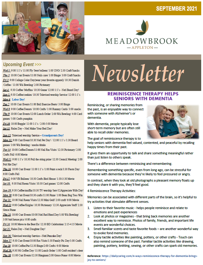 NEWSLETTER Meadowbrook at Appleton