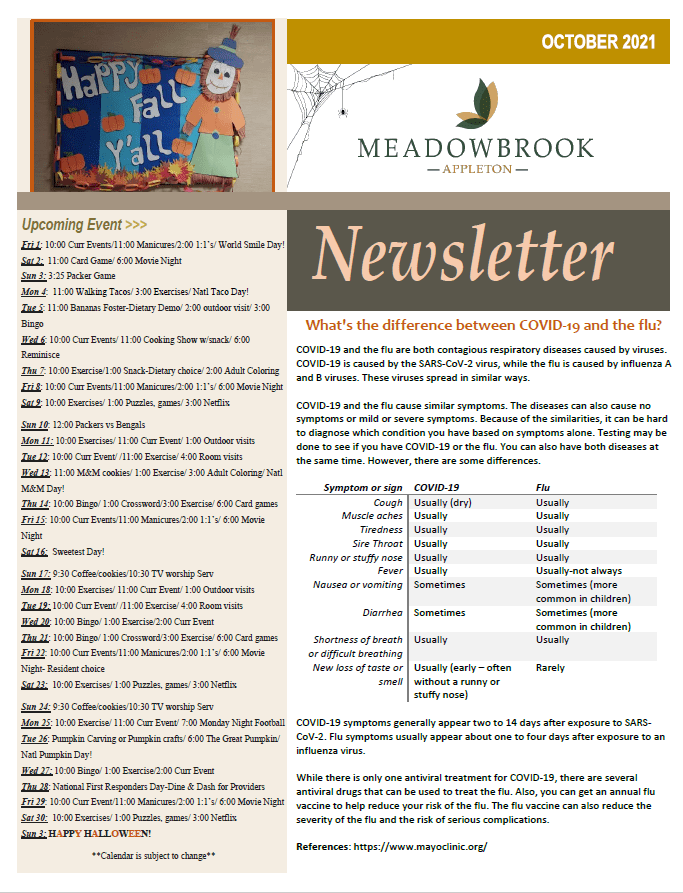 NEWSLETTER Meadowbrook at Appleton