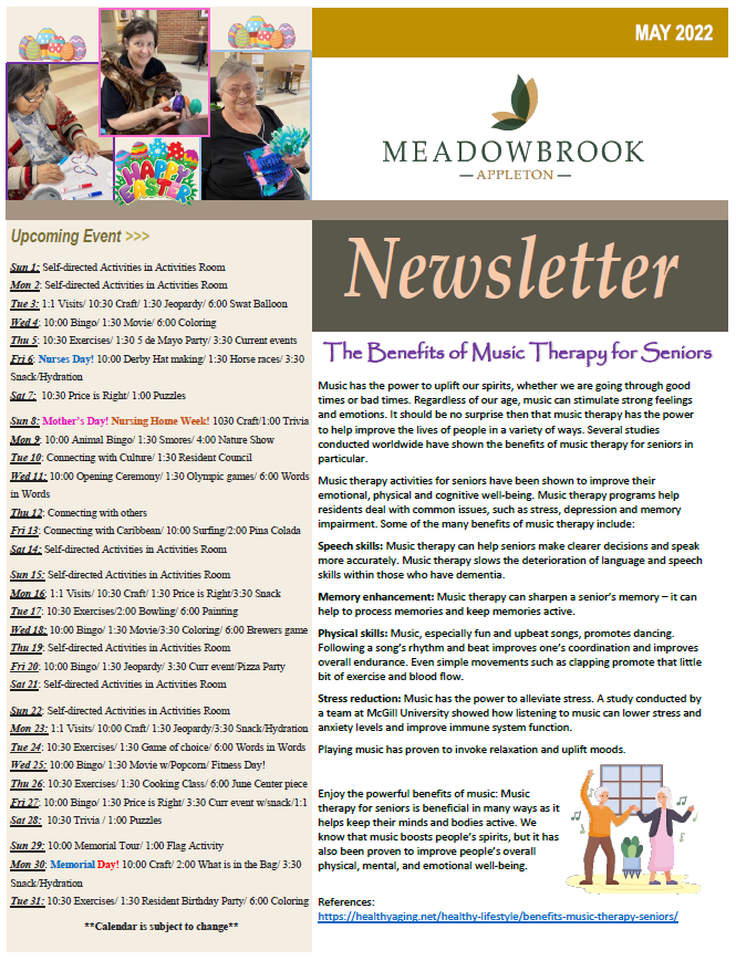 NEWSLETTER Meadowbrook at Appleton
