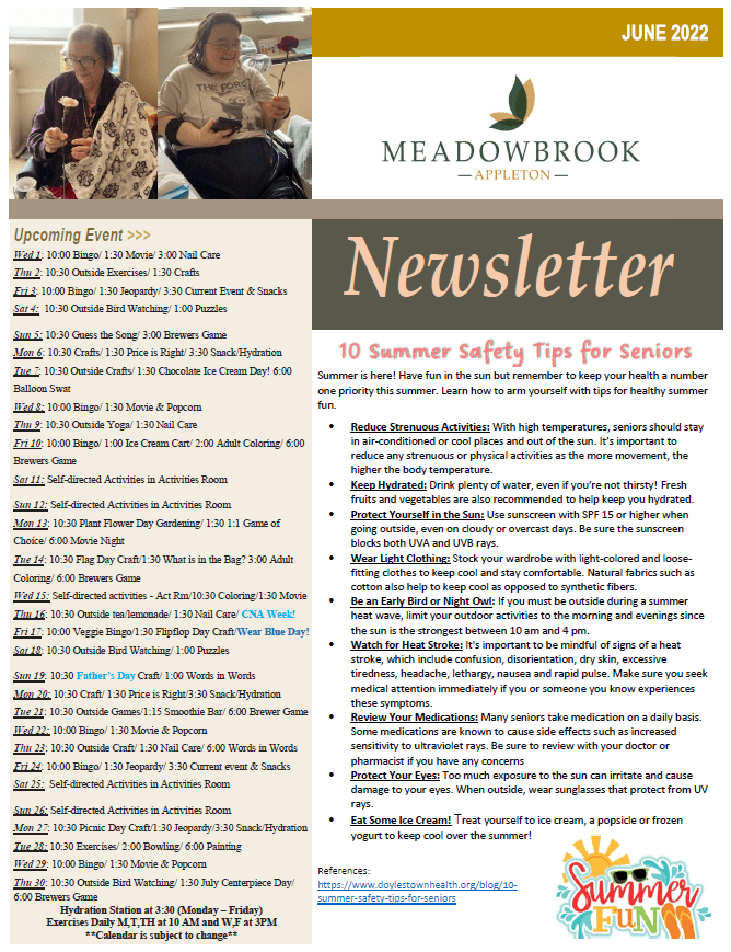 NEWSLETTER Meadowbrook at Appleton