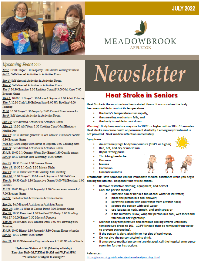 NEWSLETTER Meadowbrook at Appleton