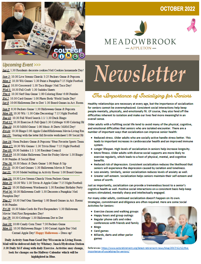 NEWSLETTER Meadowbrook at Appleton
