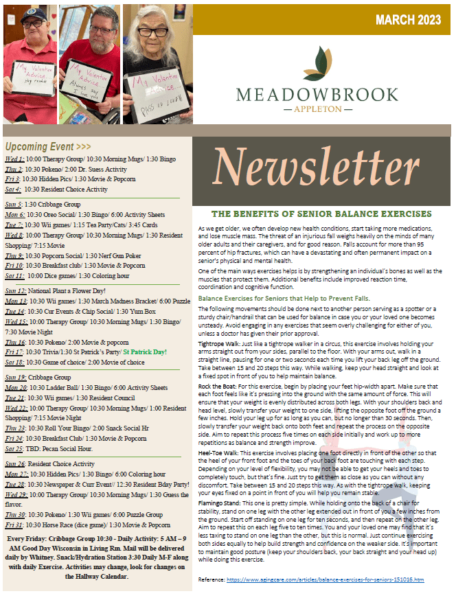 NEWSLETTER Meadowbrook at Appleton