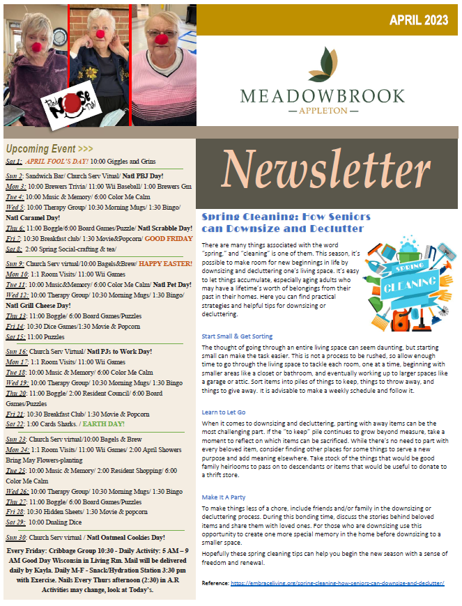 NEWSLETTER Meadowbrook at Appleton