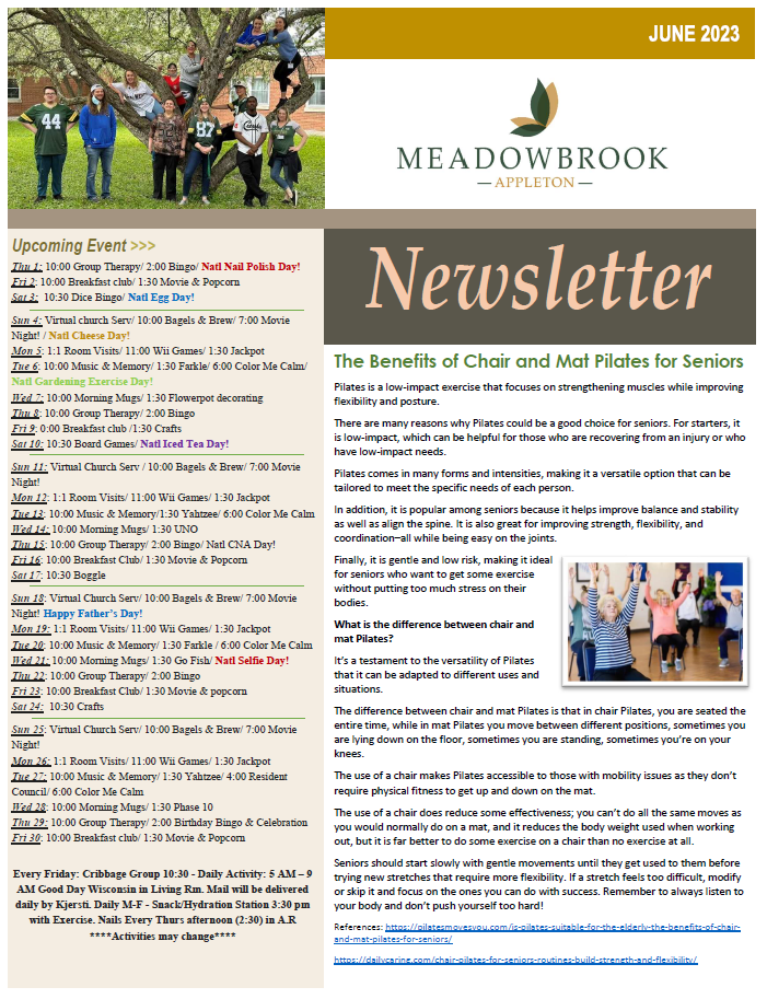 NEWSLETTER Meadowbrook at Appleton