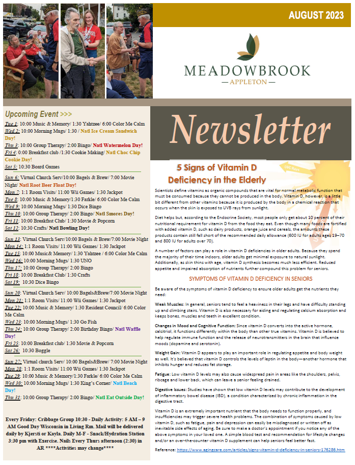 NEWSLETTER Meadowbrook at Appleton