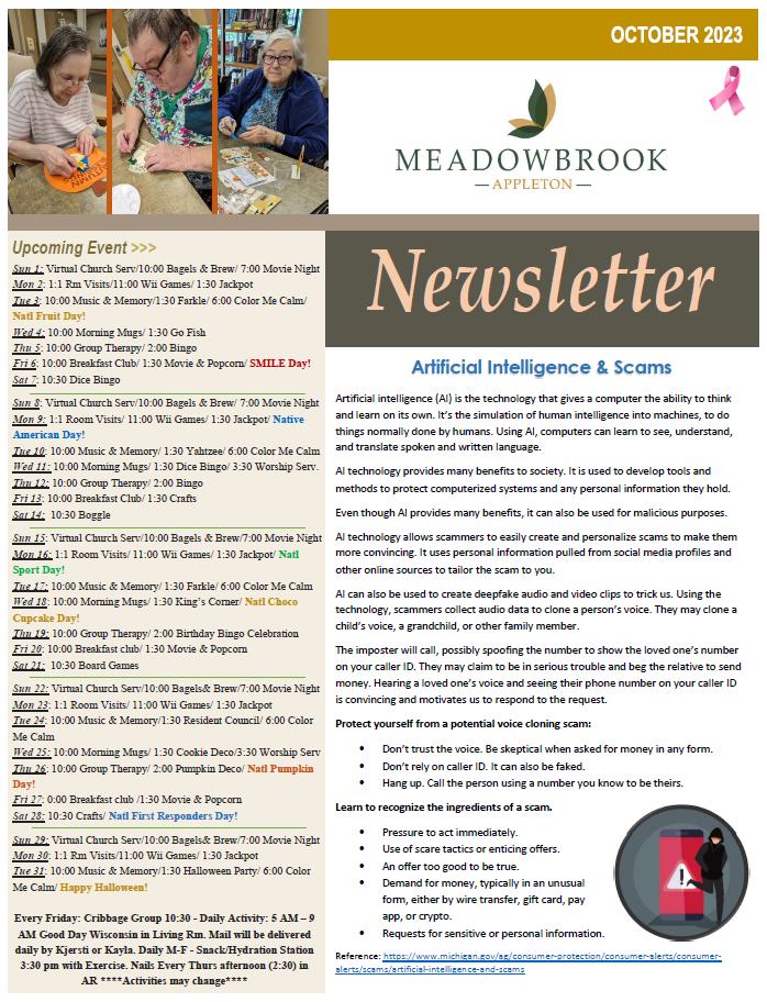 NEWSLETTER Meadowbrook at Appleton