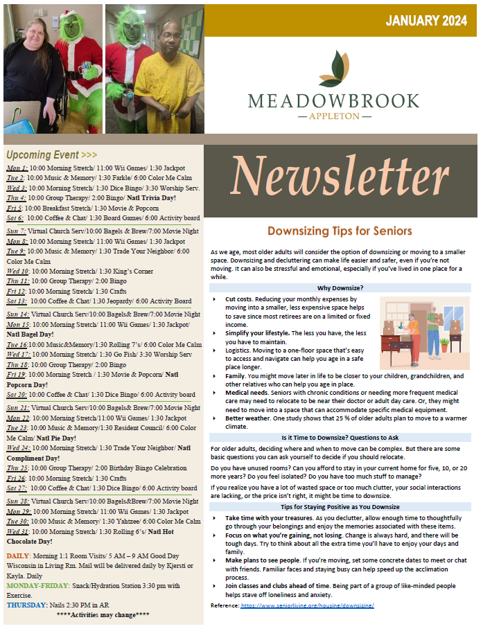 NEWSLETTER Meadowbrook at Appleton