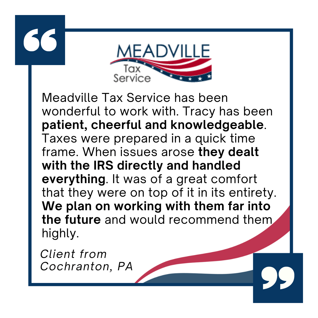 Meadville Tax Service Personal & Business Tax Preparation