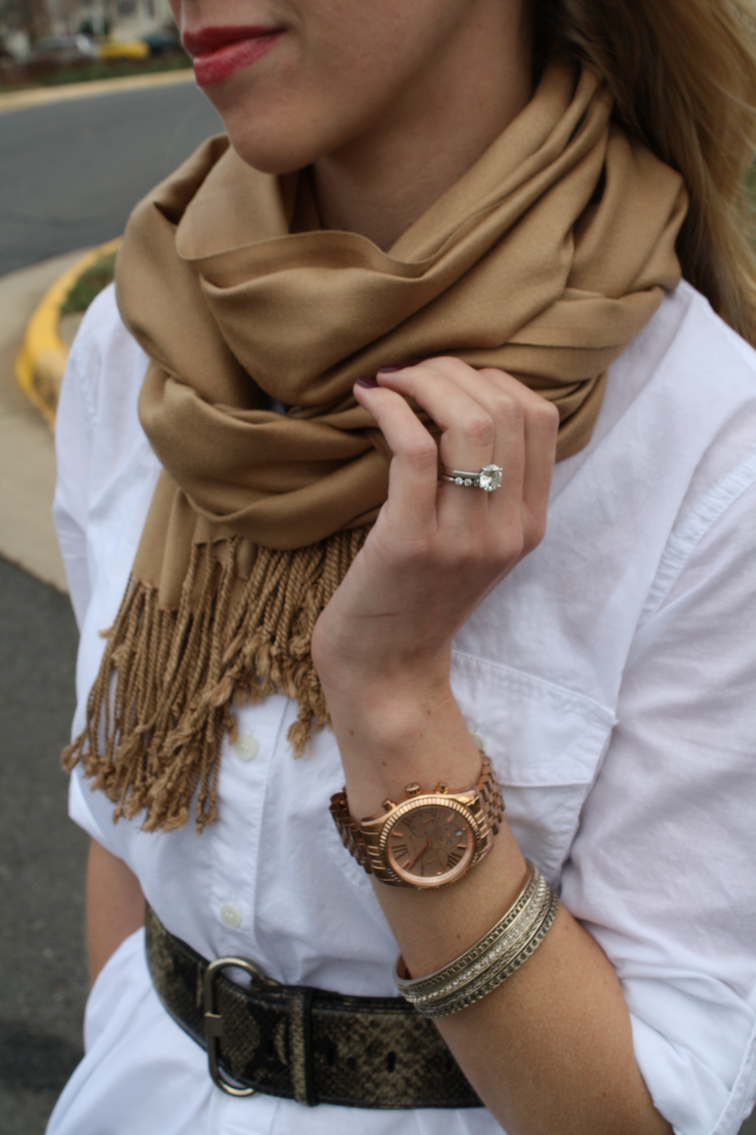 { Pumped Up White tunic & Snakeskin accessories } Meagan's Moda