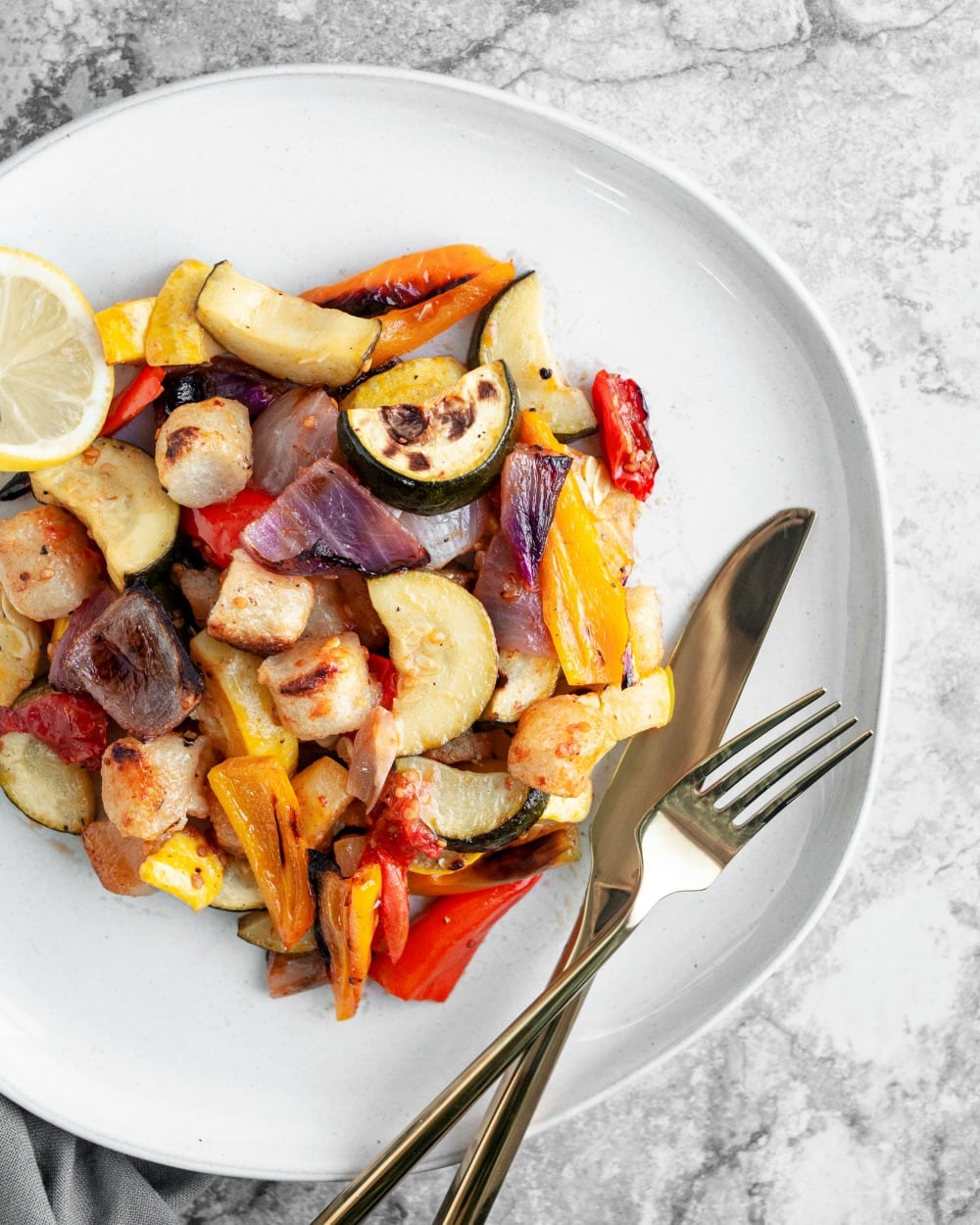 Roasted Mediterranean Cauliflower Gnocchi and Veggies