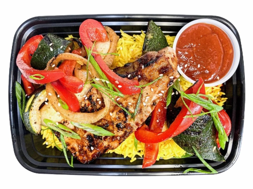 Korean BBQ Swordfish , House BBQ Sauce Meal By Chef B